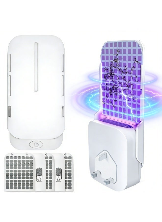 ناكسي فلاي قابس داخلي لقتل البعوض، مع مصباح ليلي UV قابل لتعديل السطوع لفخ البعوض وصائد الذباب، فخاخ ذباب الفاكهة للذبابة الصغيرة، العثة، البعوض، مناسب لكل جزء من المنزل (عبوة واحدة، أبيض) - Image 1